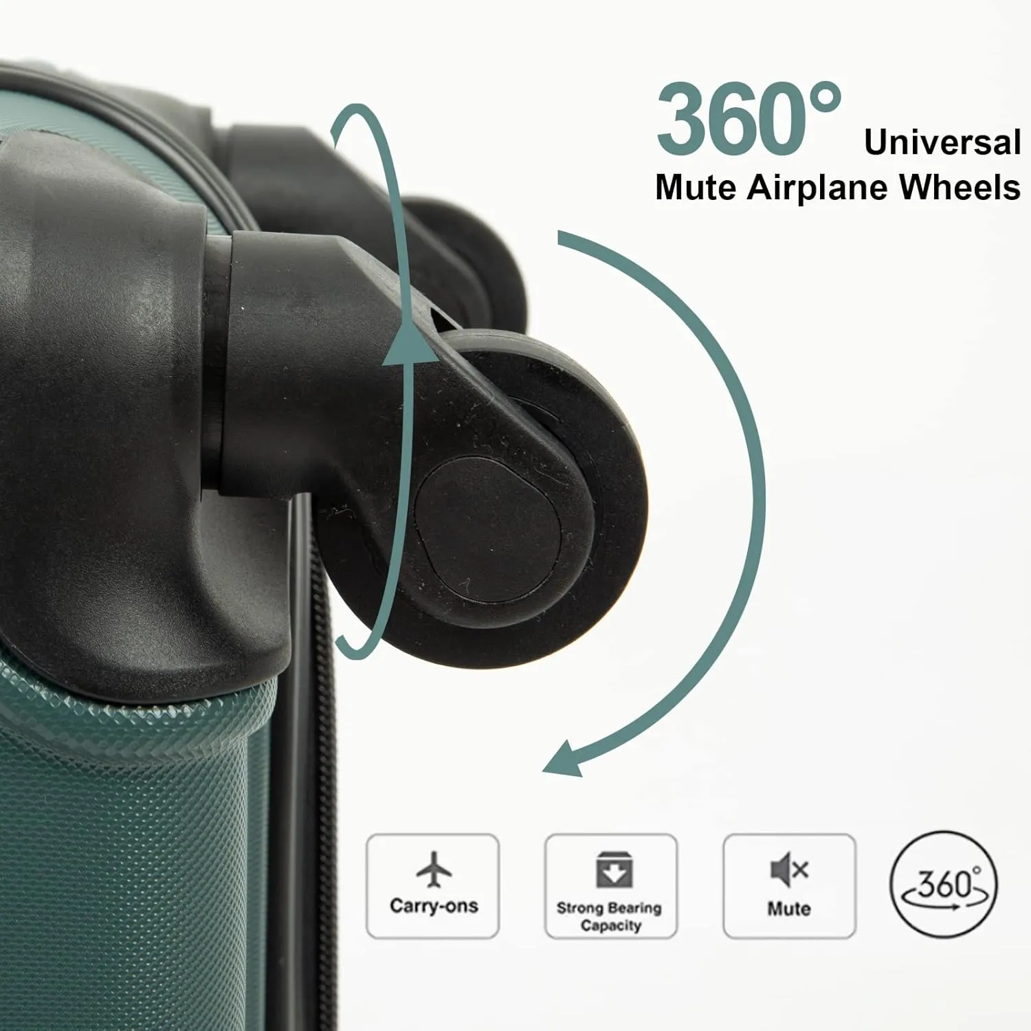 Travelhouse Amalodie Hardshell Upright Spinner Wheel Suitcase Set PP ABS, Lightweight Checked Carry-On Luggage 3-Piece Set with Spinner Wheels TSA Locks 20" 24" 28" (Dark Green)