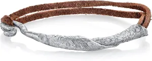 T.R.U. Rolled Bangle On Leather, Bohemian Jewelry Chic Handmade Free-Spirited Style For Women, Made In USA