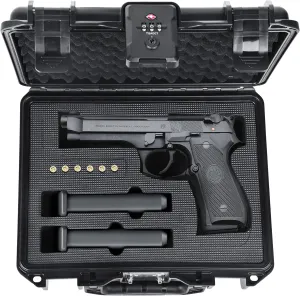 TSA Approved Firearm Travel Case for Beretta 92FS/M9/92A1/96A1, Waterproof Lockable Gun Cases for Handguns, Hard Pistol Case for 9mm Beretta Gun Storage & Transport