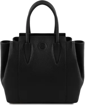 Tuscany Leather Tulipan Leather Handbag - TL141727 (Black)