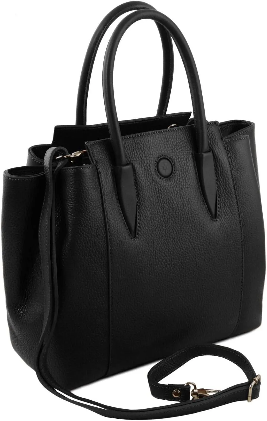 Tuscany Leather Tulipan Leather Handbag - TL141727 (Black)