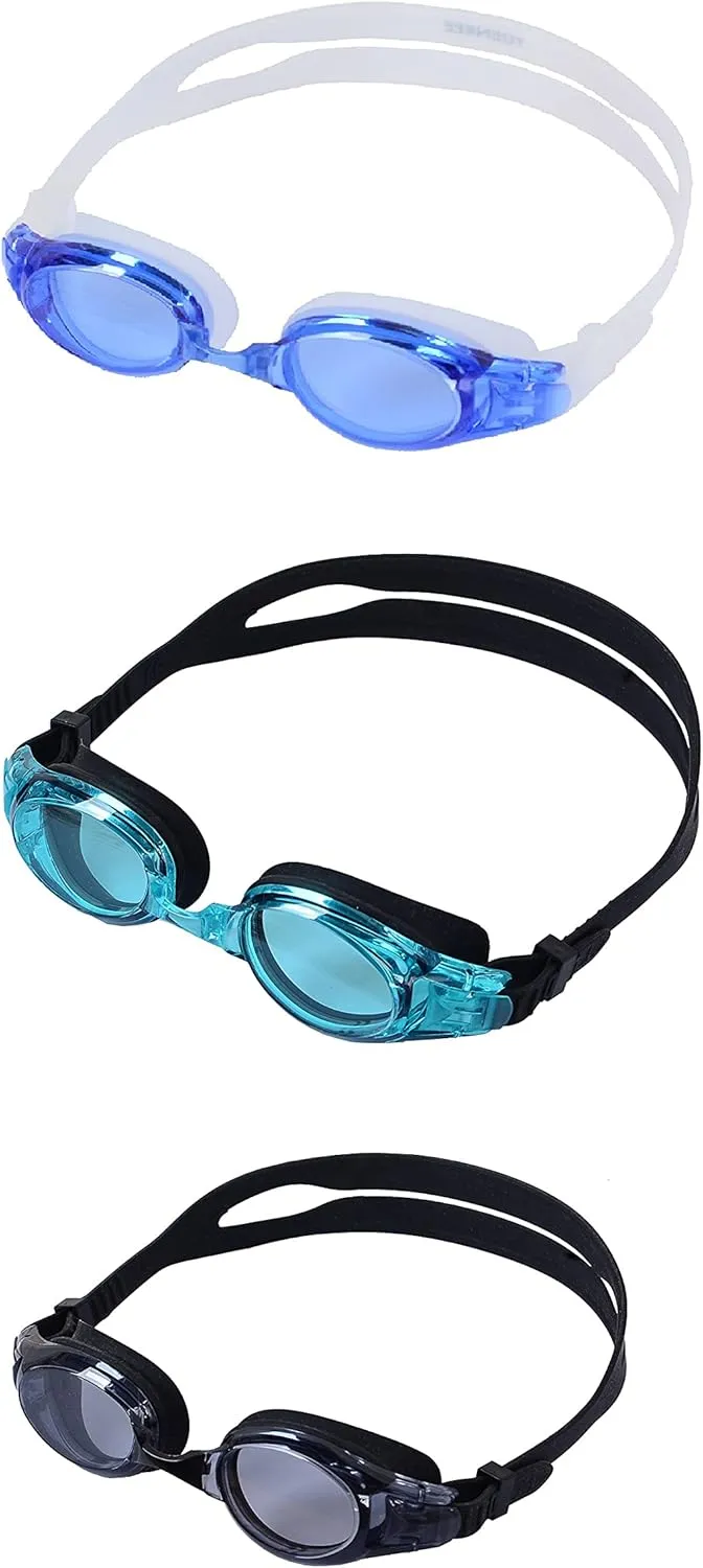 Unisex Swim Goggles - 3 Pack Swimming Goggles for Adults Men Women Youth Teens Boys Girls Ages 6  with 3 Cases