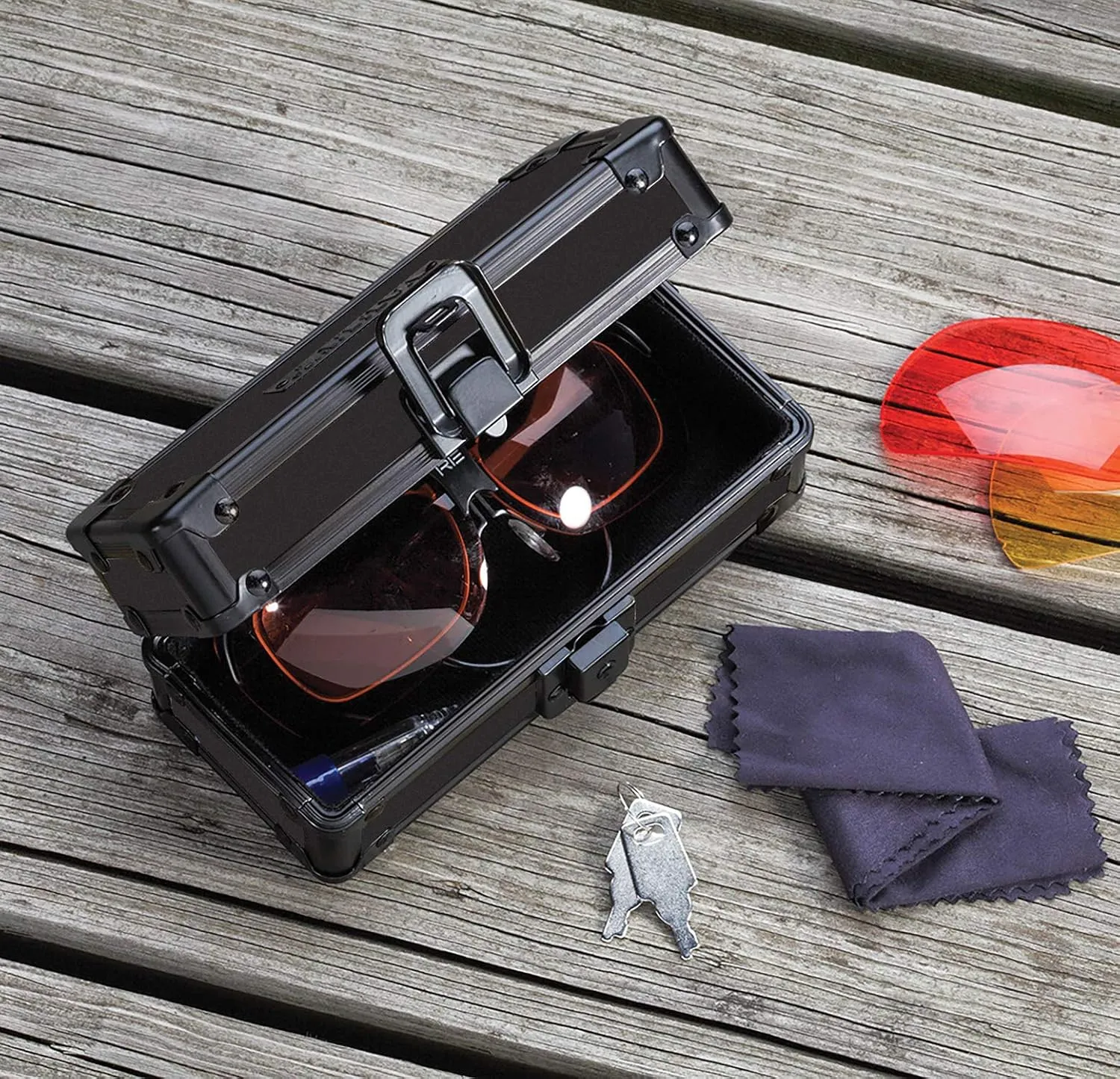Vaultz Locking Sports Sunglass Case, Tactical Black (VZ03632)