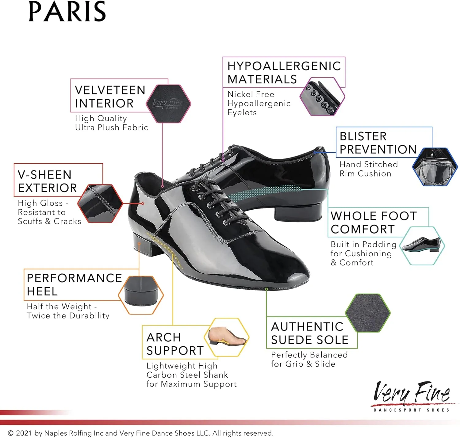 Very Fine Men's Paris Ballroom Latin Social Waltz Tango Salsa Dance Shoe