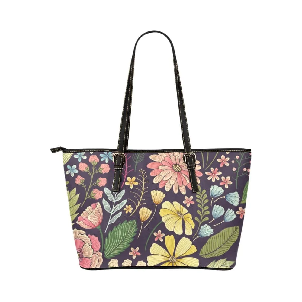 Vintage Botanical | Leather Tote Bag