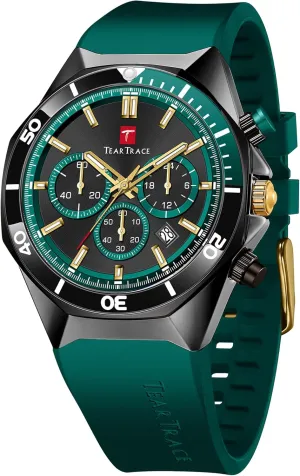 Watches for Men Luxury Chronograph 3ATM Waterproof Quartz Sport Wrist Watches Multifunctional with Silicone Strap Casual Work Mens Watches