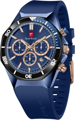 Watches for Men Luxury Chronograph 3ATM Waterproof Quartz Sport Wrist Watches Multifunctional with Silicone Strap Casual Work Mens Watches