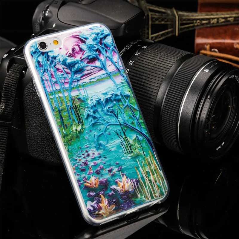 Watercolour Drawing Soft TPU iPhone Protection Cases