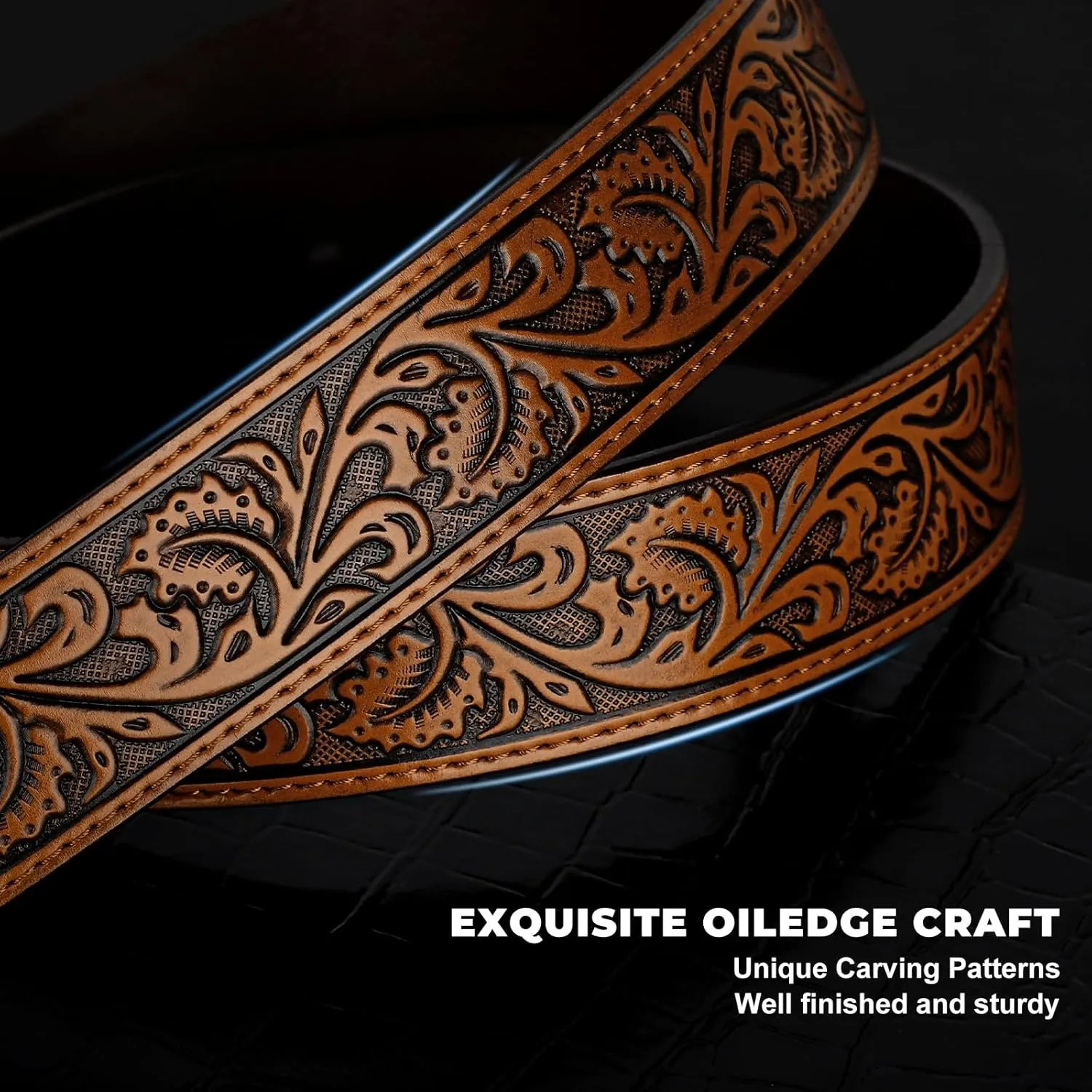Western Leather Belt for Men Women Cowgirl Cowboy Western Longhorn Bull Buckle Belt for Jeans Christmas Gifts Belts