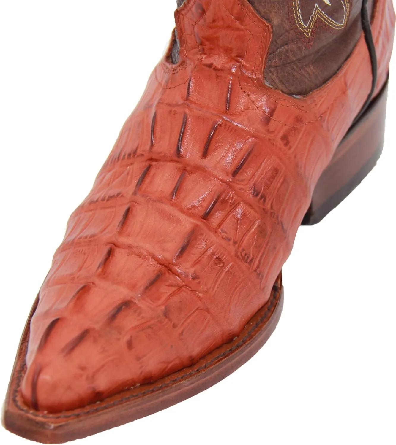 Western Shops Luxury Mens Leather Crocodile Alligator Print Snip Toe Western Cowboy Boots