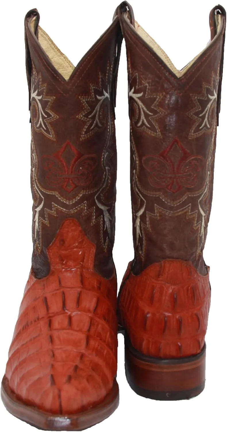 Western Shops Luxury Mens Leather Crocodile Alligator Print Snip Toe Western Cowboy Boots