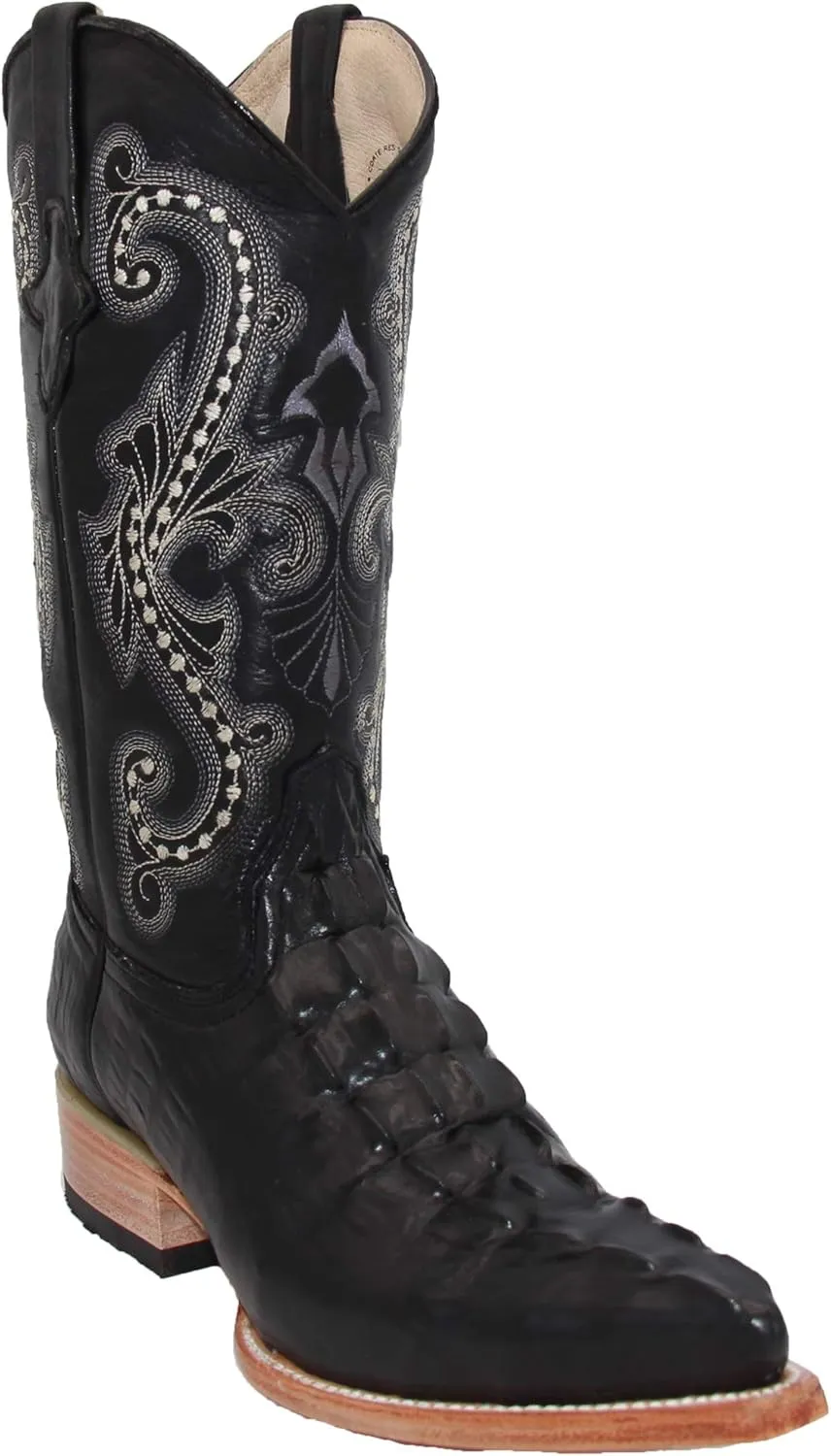 Western Shops Mens Crocodile Alligator Print Leather Cowboy Western Boots Snip Toe