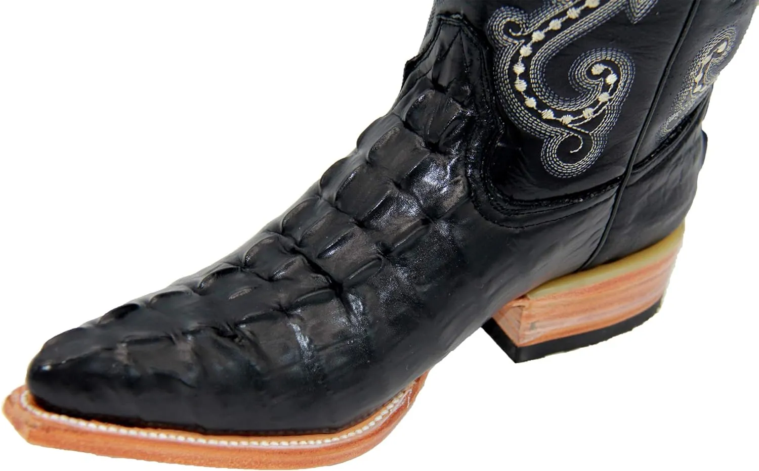 Western Shops Mens Crocodile Alligator Print Leather Cowboy Western Boots Snip Toe