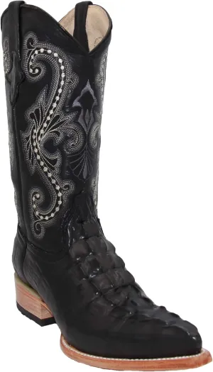 Western Shops Mens Crocodile Alligator Print Leather Cowboy Western Boots Snip Toe