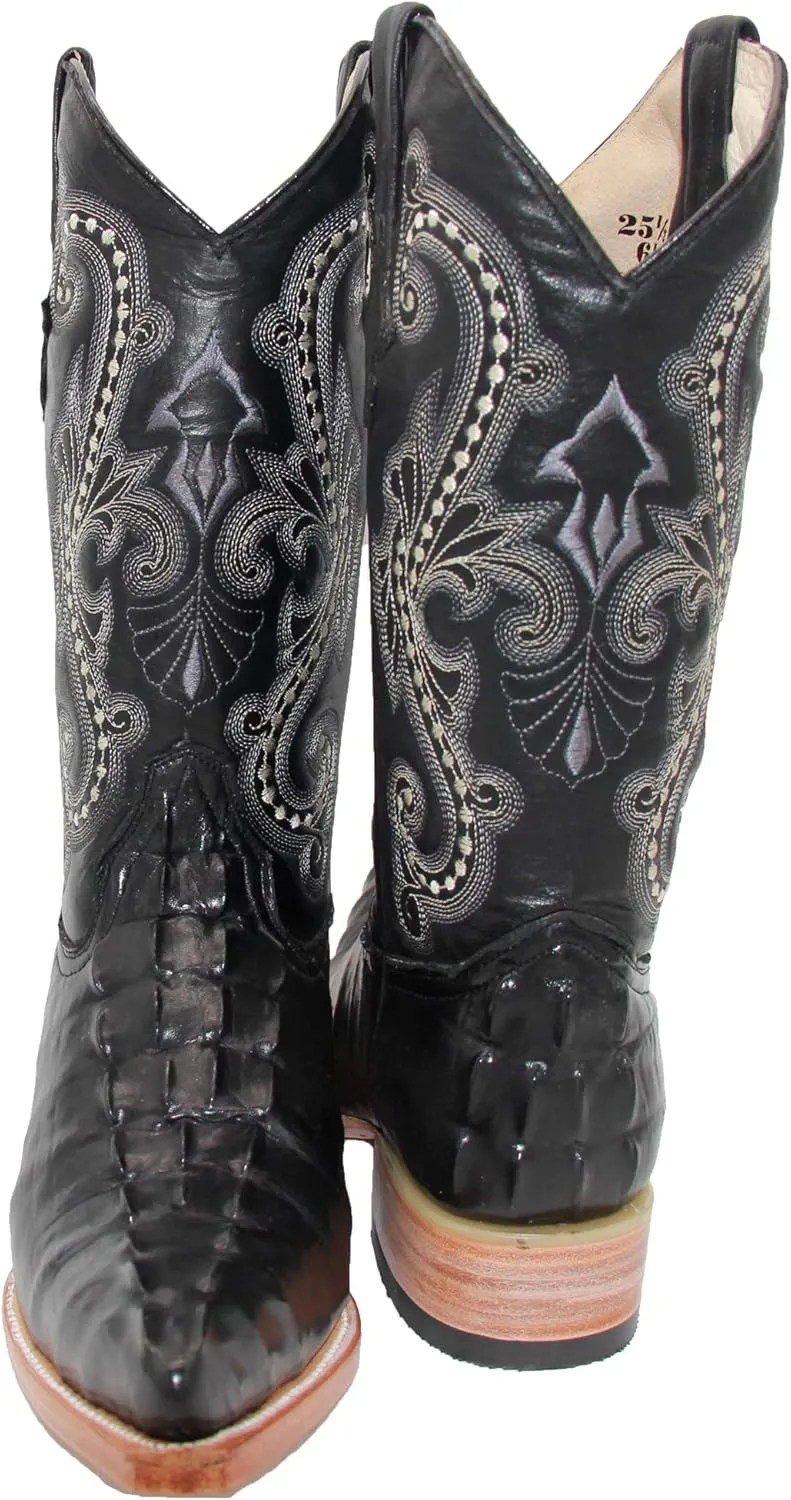 Western Shops Mens Crocodile Alligator Print Leather Cowboy Western Boots Snip Toe