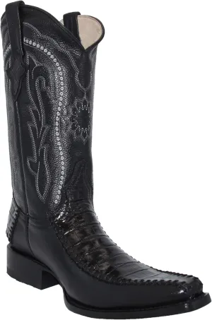 Western Shops Mens Genuine Cowhide Leather Luxury Crocodile Alligator Print Cowboy Western Boot
