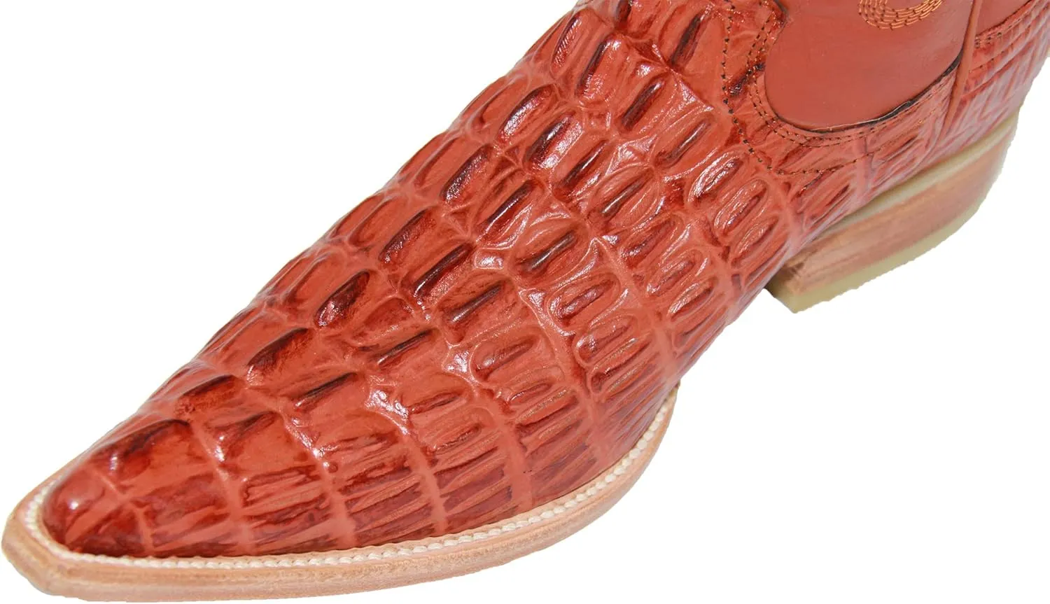 Western Shops Mens Leather Cowboy Boot Alligator Crocodile Design Print Western Boot