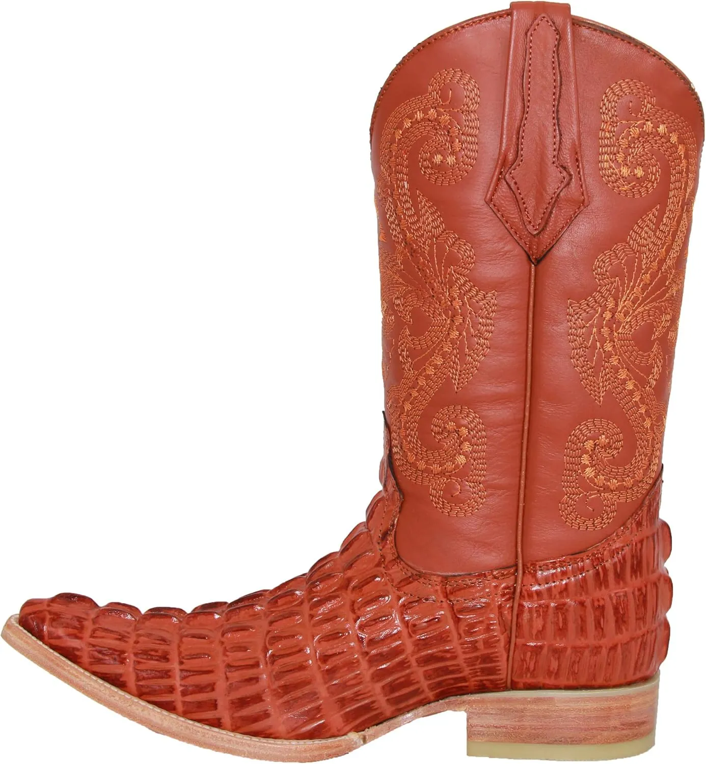 Western Shops Mens Leather Cowboy Boot Alligator Crocodile Design Print Western Boot