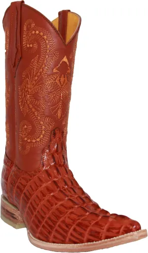 Western Shops Mens Leather Cowboy Boot Alligator Crocodile Design Print Western Boot