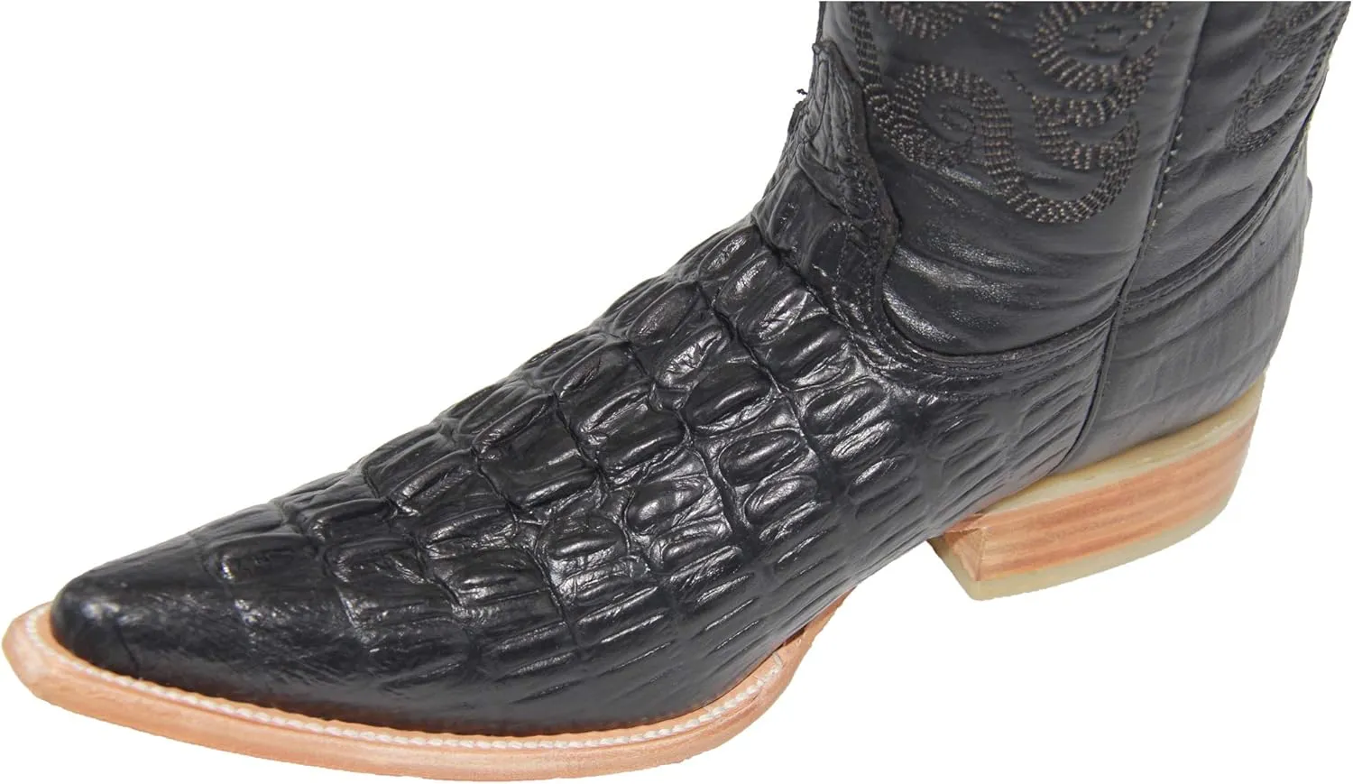 Western Shops Mens Leather Cowboy Boot Alligator Crocodile Design Print Western Boot