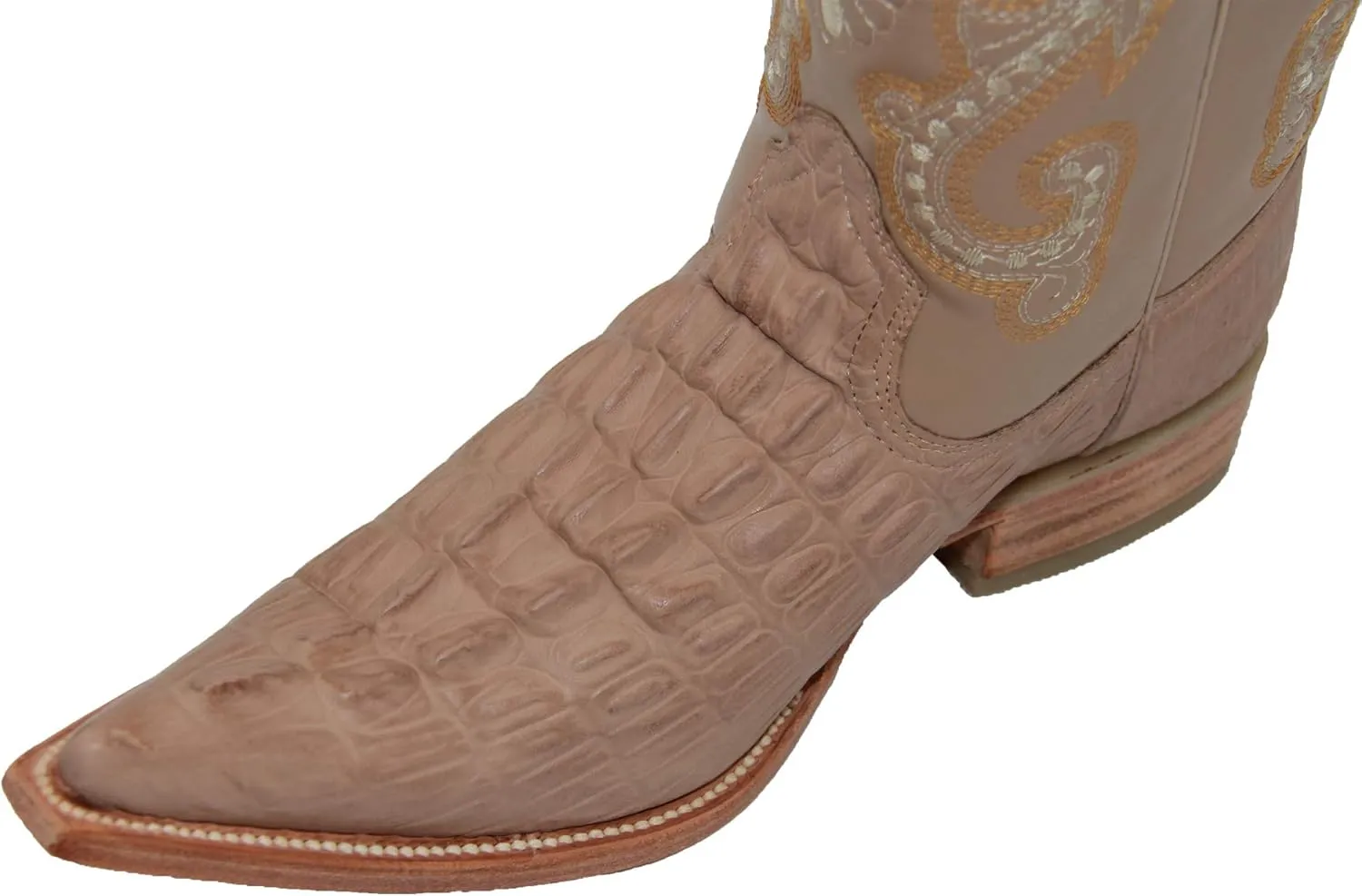 Western Shops Mens Leather Cowboy Boot Alligator Crocodile Design Print Western Boot