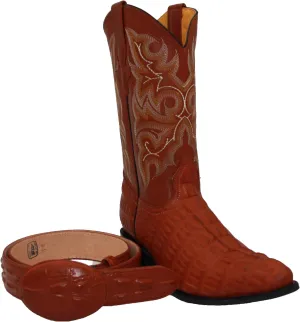 Western Shops Mens Leather Crocodile Alligator Design Cowboy Western Boots with Free Belt