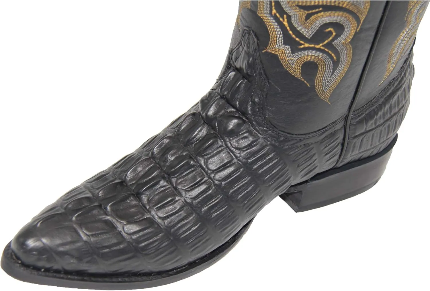 Western Shops Mens Leather Crocodile Alligator Design Cowboy Western Boots with Free Belt