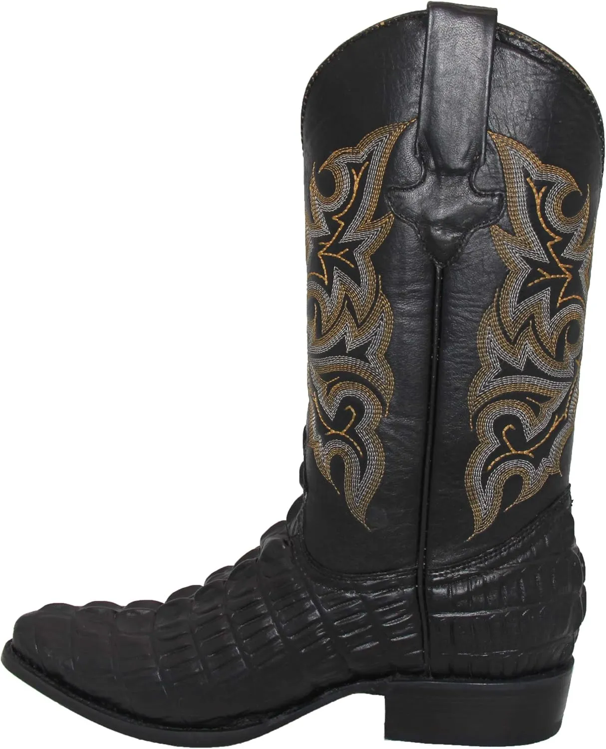 Western Shops Mens Leather Crocodile Alligator Design Cowboy Western Boots with Free Belt
