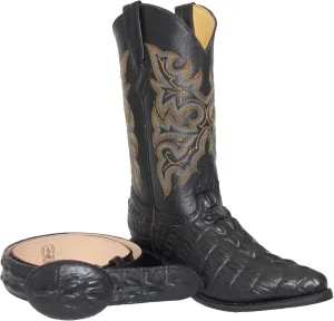 Western Shops Mens Leather Crocodile Alligator Design Cowboy Western Boots with Free Belt