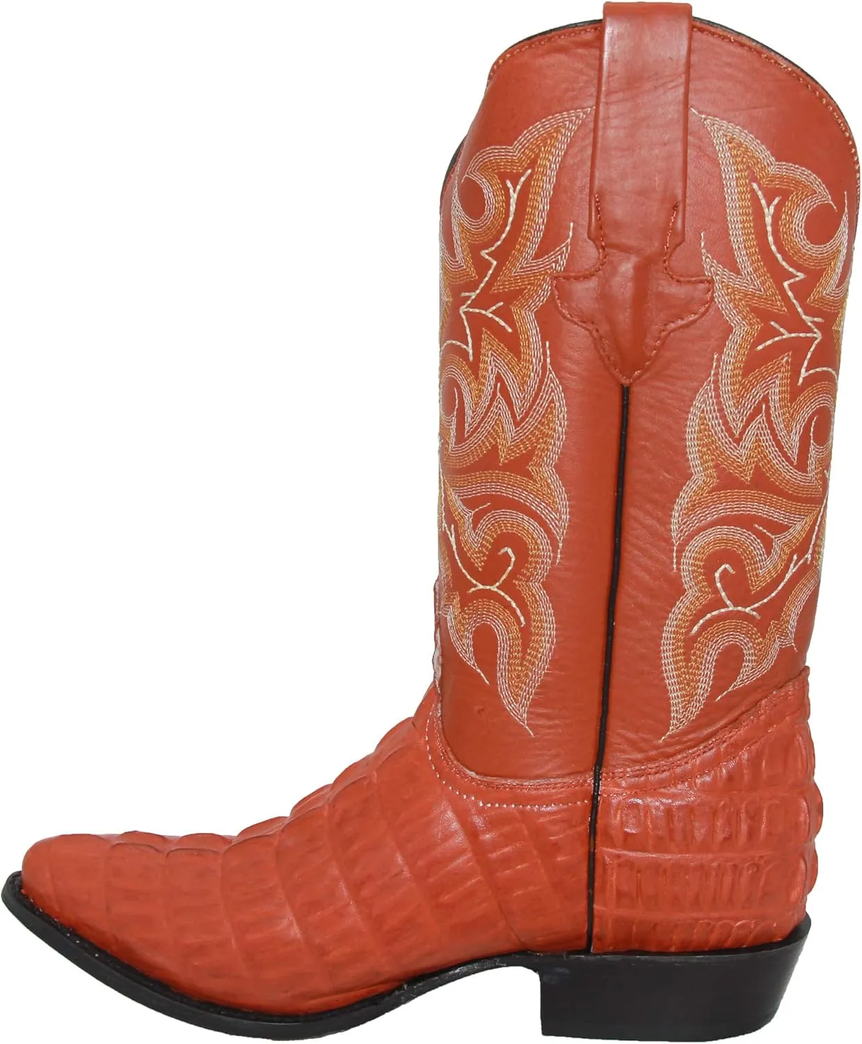 Western Shops Mens Leather Crocodile Alligator Design Cowboy Western Boots with Free Belt