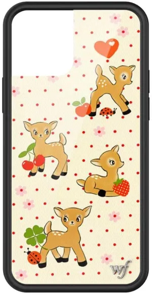 Wildflower Cases - Oh Deer, Compatible with Apple iPhone 12/12 Pro | Animals Fruit Floral Dainty Aesthetic Cute Trendy - Protective Black Bumper, 4ft Drop Test Certified, Women Owned Small Business