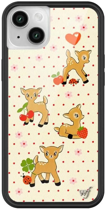 Wildflower Cases - Oh Deer, Compatible with Apple iPhone 14 Plus | Animals Fruit Floral Dainty Aesthetic Cute Trendy - Protective Black Bumper, 4ft Drop Test Certified, Women Owned Small Business