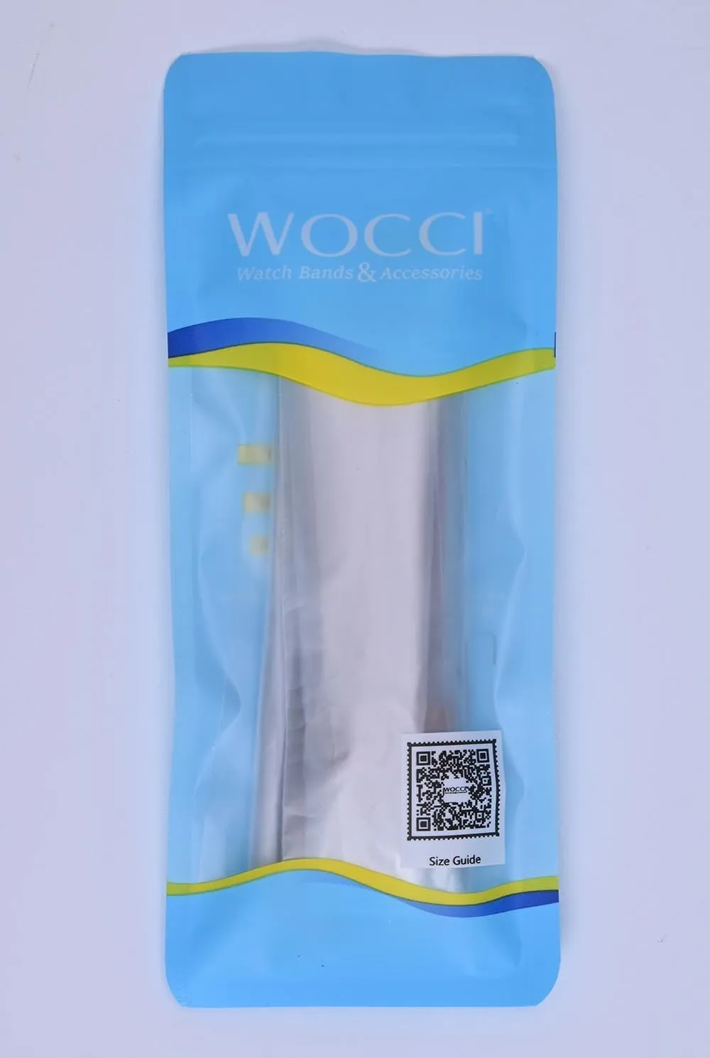 WOCCI 20mm Watch Band, Italian Leather, Embossed Alligator Grain, Gold Buckle (Black)