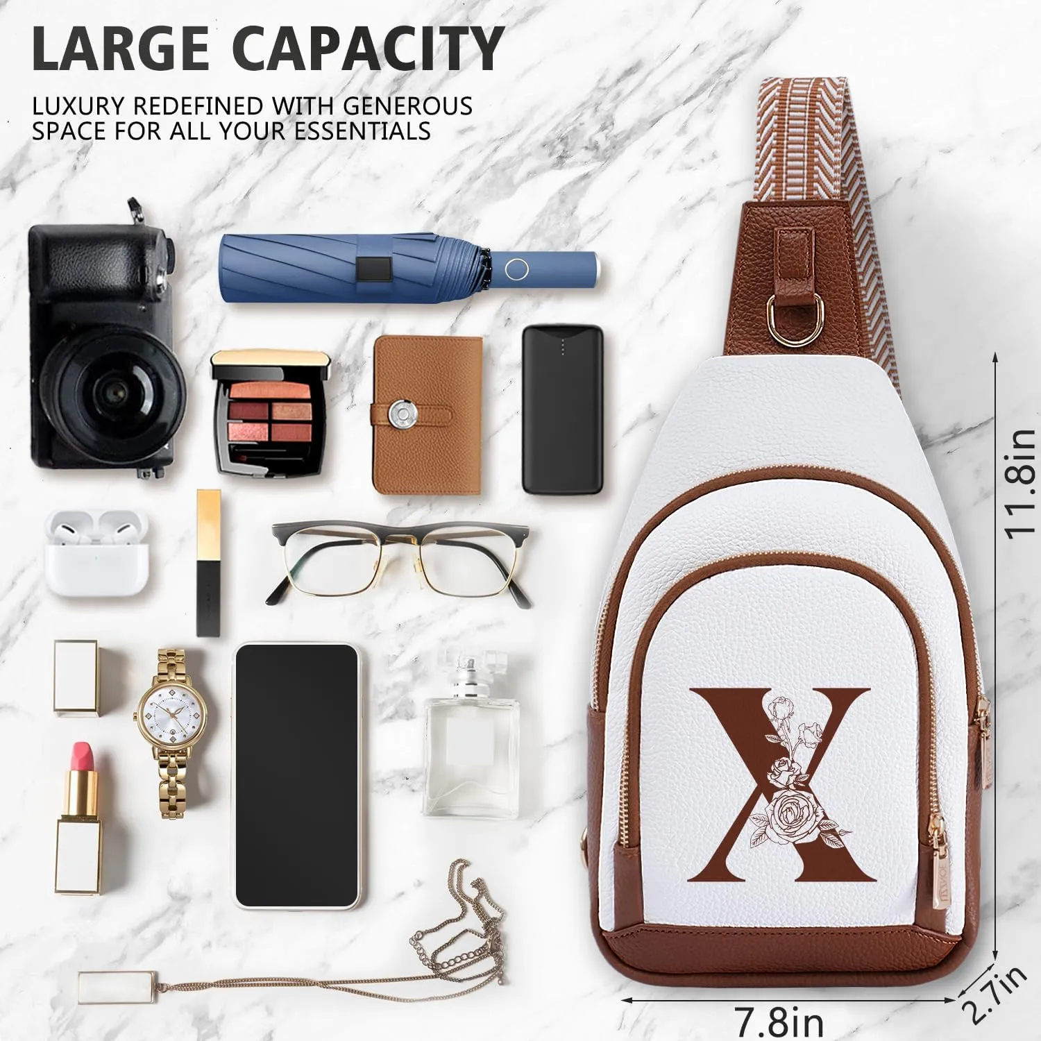 Women Crossbody Bag Sling Shoulder Purse Anti Theft Cross Body White Brown Sweet Happy Birthday Young 9 11 12 13 15 16 17 18 19 22 44 39 Yearold Senior Family Families Parents Room Monogrammed Gifts