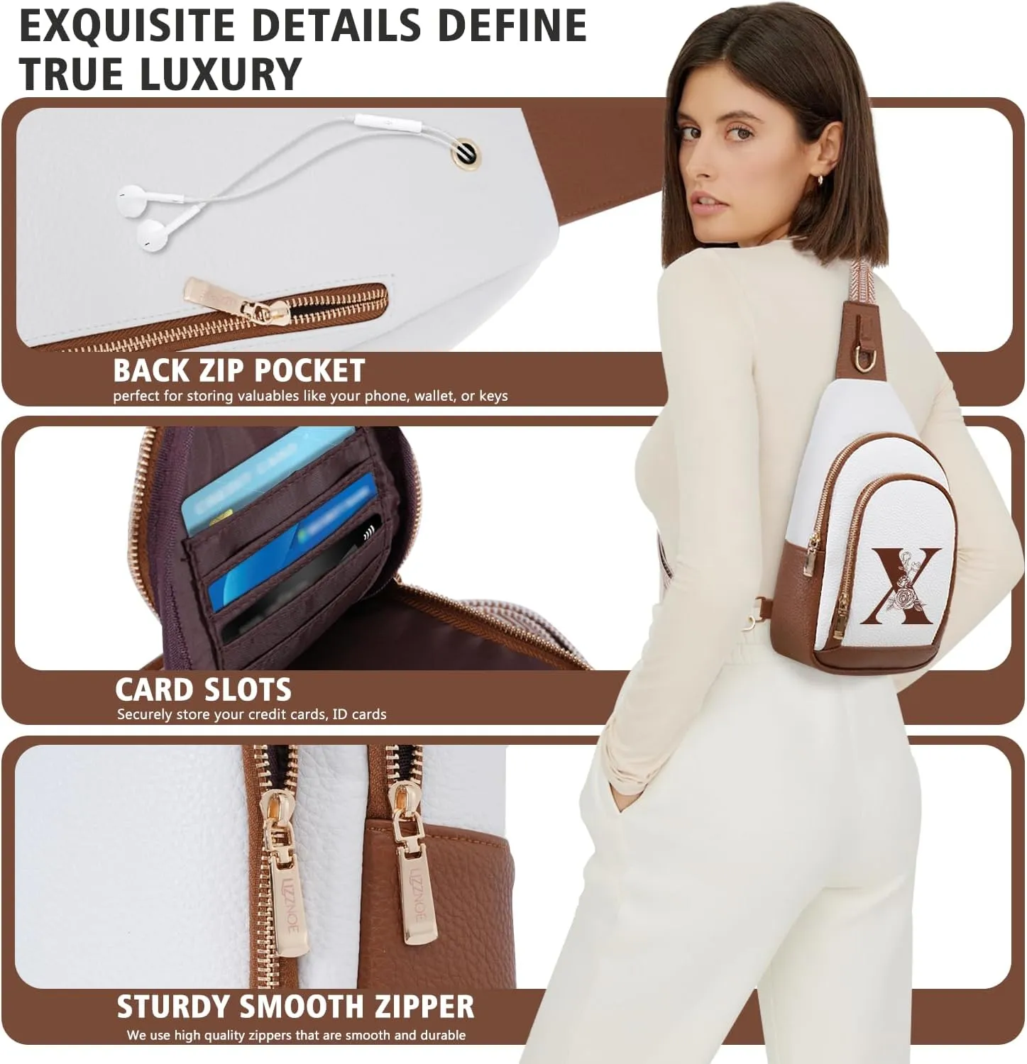 Women Crossbody Bag Sling Shoulder Purse Anti Theft Cross Body White Brown Sweet Happy Birthday Young 9 11 12 13 15 16 17 18 19 22 44 39 Yearold Senior Family Families Parents Room Monogrammed Gifts