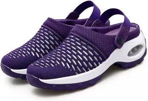 Women Orthopedic Clogs Comfortable Lightweight Slip On Shoes with Air Cushion Support to Reduce Back and Knee Pressure Mesh Sandals Slippers
