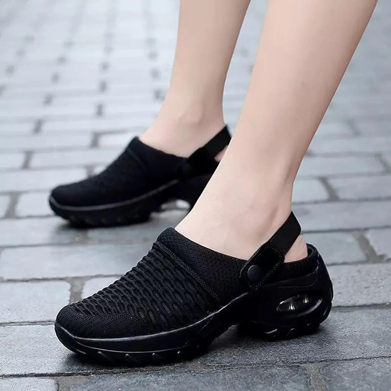 Women Orthopedic Clogs Comfortable Lightweight Slip On Shoes with Air Cushion Support to Reduce Back and Knee Pressure Mesh Sandals Slippers