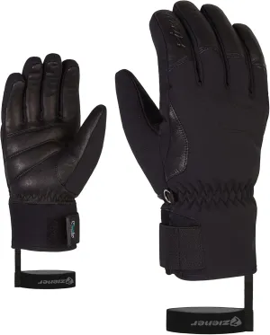 Women's Alpine Ski Leather Gloves Kale Black