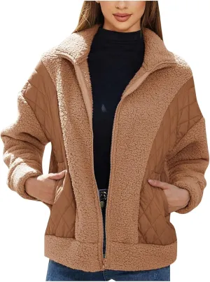 Women's Autumn And Winter New Fashionable Long Sleeved Cardigan Zipper Splicing Women's Coat Fashion Style Women