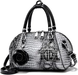 Women's Handbag Patent leather Top-Handle Purse Crocodile Print Shoulder Satchel