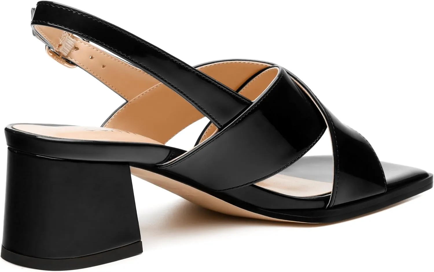 Women's Low Chunky Heel Sandals, Square Toe Slingback with Adjustable Buckle, Solid Color Heels for Weddings, Parties and Daily Wear, Fashion Sandals for Women