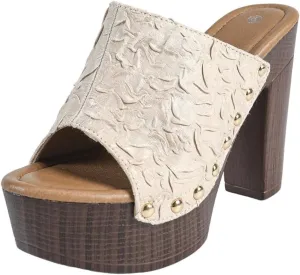 Women's Platform Sandal Heeled Sandals Chunky Heel Summer Dressy Peep Toe Mule Sandals Block Heel Sandals