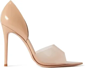 Women's Pointed Open Toe Stiletto High Heels Sandals,Geometric Patent Leather Back Slippers for Sexy Ladies,Peek Arch Slip on Mules with Daily Work Girls,Translucent PVC Strappy for Bridal Wedding Masquerade Event Size US 4-16