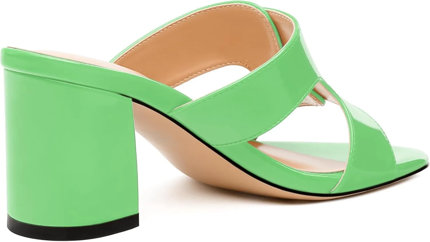 Women's Sandals, Round Open Toe Mid Heels, Slip On Fashion Buckle Heeled Sandal for Working Party Wedding