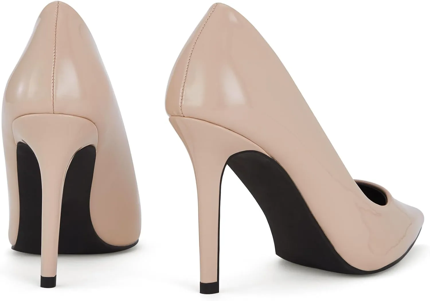 Women's Stiletto High Heels 3.7 Inch Closed Pointed Toe Pumps Slip On Classic Office Dress Shoes