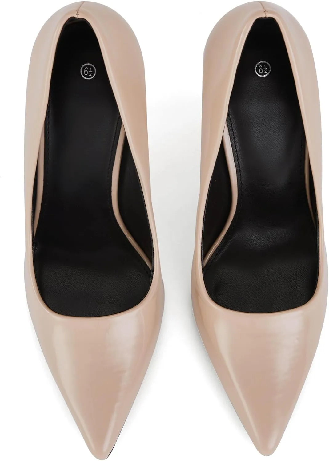 Women's Stiletto High Heels 3.7 Inch Closed Pointed Toe Pumps Slip On Classic Office Dress Shoes