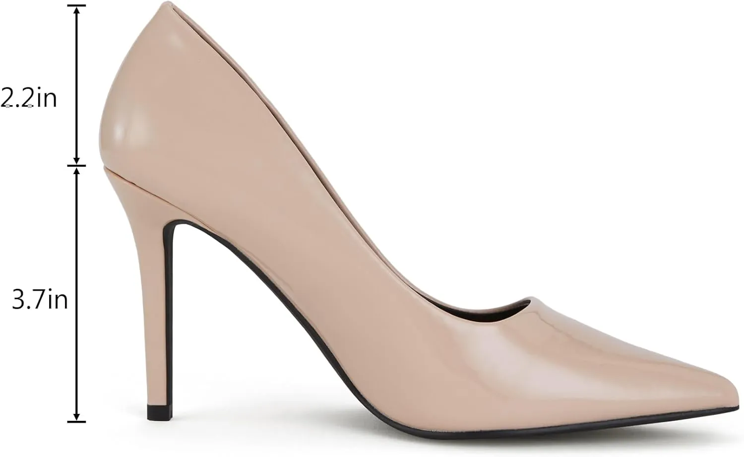 Women's Stiletto High Heels 3.7 Inch Closed Pointed Toe Pumps Slip On Classic Office Dress Shoes