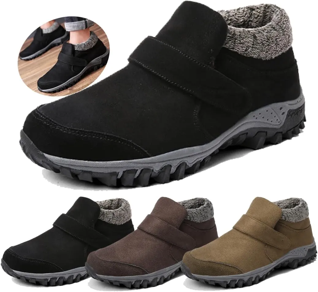 Women'S Winter Warm Fur Lining Orthopedic Hiking Booties,Arch Support Sneakers,Comfortable Non-Slip Slip-On Snow Boots,Women'S Casual Comfort Walking Shoes Stylish