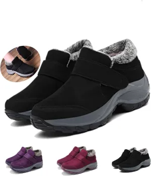 Women'S Winter Warm Fur Lining Orthopedic Hiking Booties,Arch Support Sneakers,Comfortable Non-Slip Slip-On Snow Boots,Women'S Casual Comfort Walking Shoes Stylish