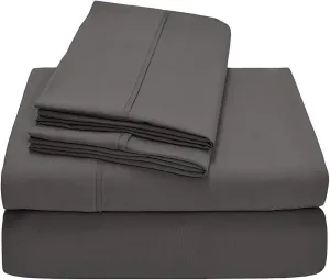 Xtream Fabric 4 Piece Real 800 Thread Count Bed Sheet Set - 100% Egyptian Cotton Ultra Soft Luxury Sheets - Italian Finish Fitted Sheet fits Upto 19” deep Pocket Mattress (King, Dark Grey Solid)